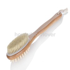 Two-sided Bamboo Bristles Body Brush Massager Bath Shower Back Spa Scrubber
