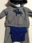 Newborn boy 3 pc Carter's hoodie,pant, bodysuit fleece 888510957720