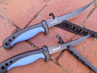 Mustad Messer-Set Anglermesser 12cm Filetiermeser 16cm Anglermesser Filiermesser