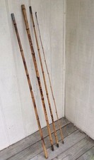 Antique Vintage 4 Piece 13’ 8” Bamboo Cane Fishing Pole Rod W Brass Ferrules