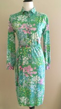 New listing
Vtg 1960s Shirt Dress Boston Green Floral Belted Green S/M