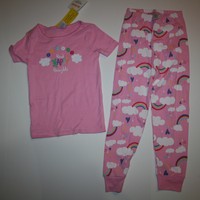 NEW Gymboree Think Happy Thoughts Rainbow Gymmies Pink PJs Size 5 7 Pink 2 piece