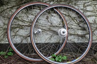 vintage rennrad laufradsatz mavic open 4cd campagnolo c record 8-fach kranz