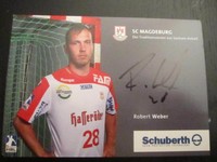 16437 Robert Weber SC Magdeburg Handball original signierte Autogrammkarte
