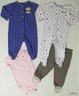 EUC 6-9 mo CARTER'S Footed Sleepers Sleep & Play Pajamas 3 SETS LOT Purple Pink
