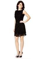 Black Vintage 1920s Flapper Gatsby Downton Abbey Fringe Beaded Dress Size 8-24