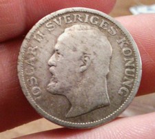 Sweden Silver 1 Krona, 1906 King Oscar Ii Toned
