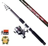 DAM SPINRUTE TELERUTE FIGHTER 2,70m UND ROLLE SPINSET ANGELSET KOMPLETTSET