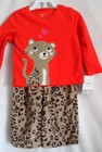 GIRLS 5T 5 WICKED ORANGE LEOPARD SUPER COZY FLEECE PAJAMA SET NWT ~ CARTER'S