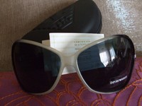 EMPORIO ARMANI LUXUS HERREN SONNENBRILLE EA 9574/S WEISS LINSEN BLAU KUNSTSTOFF 