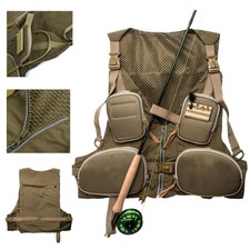 Adjustable Fly Fishing Vest Jacket Mesh Waistcoat With Multi Pocket Ultra-Light
