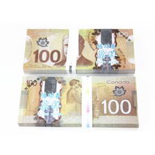 100pcs 100 Cad 1:1 Play Money Game Props Training Banknotes Paper Money Unc 5178
