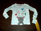 NWT Carter's Baby Girls 24 Months Pajama Top Shirt Sleepwear Reindeer Glittery
