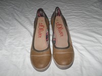 S.Oliver Damen leder Braun Pumps halbschuhe Gr.38 Wie neu!