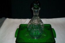 Avon Emerald Accents Decanter & Tray