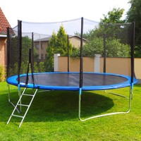 Trampolin mit Sicherheitsnetz inkl. Leiter und Randabdeckung 2,50 - 4,30m Garten