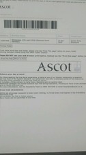 Ascot Raceday Grandstand Tickets - 3 adult tickets - 27th April 2016