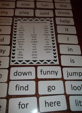 Dolch Pre-Primer sight word flash cards and Dry Erase Reference Sheet. Prek-Kdg.