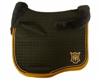 Mattes Orange - Taupe Kollektion Eurofit Schabracke mit Lammfellkissen, Dressur