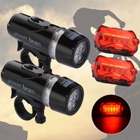 2x 5 LED Fahrradbeleuchtung Set Fahrradlampe Fahrradlicht Fahrradleuchte CS237