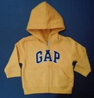 NEW Gap Squash Yellow Zip front logo hoodie jacket baby boys 2T 2 NWT
