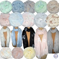 Sterne Schlauchschal Star Rundschal Loopschal Tuch Schal Strass Sternchen Damen