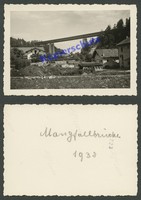 orig. Foto Reichsautobahn RAB Mangfallbrücke Mühltal Häuser Weyarn Miesbach 1938