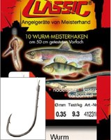 Classic Vorfachhaken Wurm gebundene Haken alle Größe Angelhaken 50 cm 