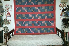 "Four Patch's in Bars" Quilt: 70" x 78", c.1875-85, Lancaster Co., Pa, Cottons.