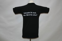Kultkarren T-Shirt SCHRAUBST DU NOCH, ODER FÄHRST DU SCHON? - Aufdruck hinten