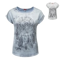 NEU Key Largo Damen T-Shirt Print-Shirt Strass Longshirt Longtop Damenshirt