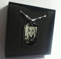 Edelstahlanhänger Kettenanhänger mit Halskette + Bildgravur Fotogravur 24,99 €