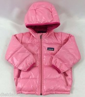 Patagonia Baby Girls Hi-Loft Down Sweater Hoodie Pink Size 12M
