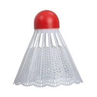 Hudora 76051/01 - 6 Federbälle weiß rot Badminton Federball Beutel NEU