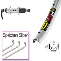 Hinterrad Fahrrad / 26 Zoll / Mavic XM317 / Shimano Deore XT 8/9/10 fach silber