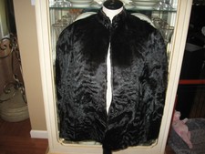 Antique Vintage 1800's Victorian or Edwardian Black Fur Caplet Cape Coat Jacket