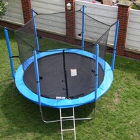 NEU! 305cm Trampolin-Komplettset (mit Gartentrampolin, Netz, Plane & Leiter)