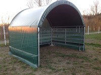 Weidezelt-Weideunterstand 3,60 m x 3,00 m mit Gitter und Plane