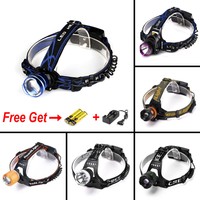 XML T6 LED Kopflampe 6000Lm Zoomable LED Stirnlampe Headlight + 18650 Akku