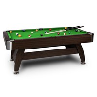 ONECONCEPT 8 FT BILLARDTISCH POOL BILLARD TISCH NUSSHOLZOPTIK + ZUBEHÖRSET GRÜN