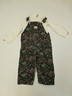 Osh Kosh Baby Girls 18M Brown Floral Corduroy Overalls & White Turtleneck Shirt