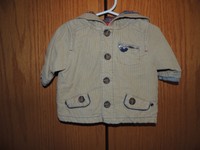 Boys Tan Cord Hooded Jacket Size 3 Months