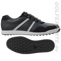 FOOTJOY GOLF SPIKELESS GOLFSCHUHE HERREN CONTOUR CASUAL WIDE WEITE BLACK-SILVER
