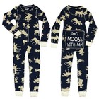 Lazy One Flapjacks Toddler Don't Moose With Me Blue White PJ Pajamas