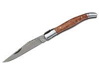 Herbertz Taschenmesser, 71 Lagen Damaststahl, Quittenholz, verzierte Rückenfeder