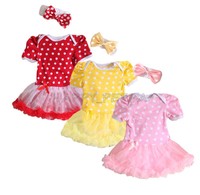 2PCS Newborn Baby Girl Headband Romper Tutu Dress Outfit Clothes Costume 0-12M