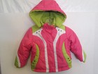 Rothschild Girls Hooded Winter Coat Jacket Pink/White/Lime Green Poly Size 3T