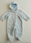 new FIRST IMPRESSIONS boys 6-9 mo PLUSH FLEECE BLUE BABY BUNTING nwt COVERALL