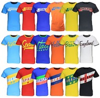 Summer Holiday Football T-Shirt Soccer Jersey Spain Italy Brazil England Holland