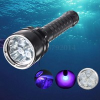 8000LM 15W 5X XPE LED UV Schwarzlicht Tauchlampe Diving Flashlight bis 150M